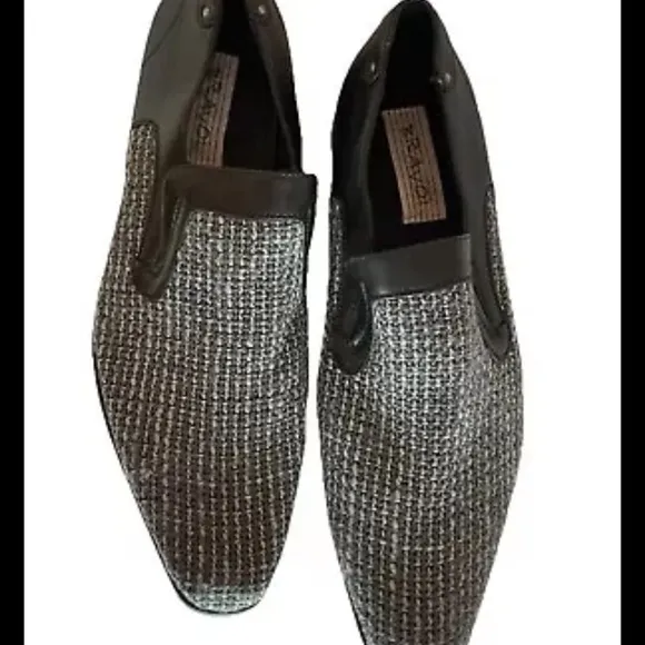 BRAVO! Men’s Retro Preppy Scholar Business Fabric Loafer Style Dress Shoe Sz 11