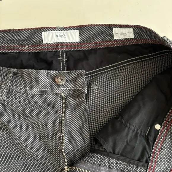 Brax Cooper Fancy 5 Pocket Regular Fit Pant Men’s 34x30 Gray Print