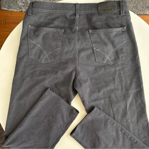 Brax Cooper Fancy 5 Pocket Regular Fit Pant Men’s 34x30 Gray Print