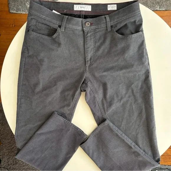 Brax Cooper Fancy 5 Pocket Regular Fit Pant Men’s 34x30 Gray Print