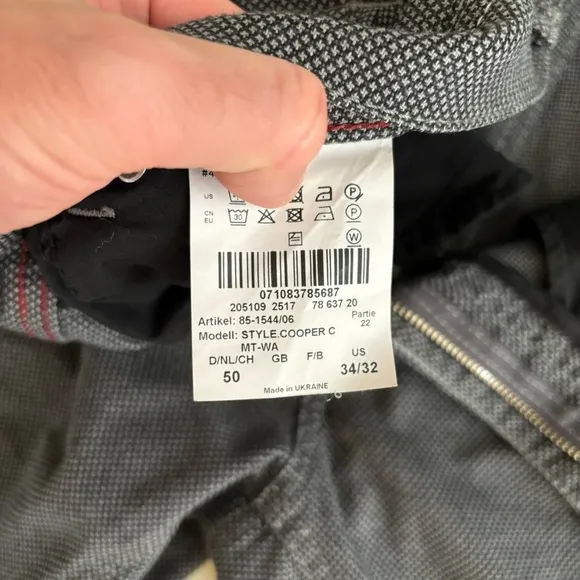 Brax Cooper Fancy 5 Pocket Regular Fit Pant Men’s 34x30 Gray Print