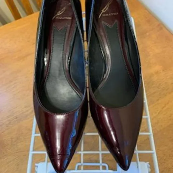 Brian Atwood Ombre Pointed Heels Burgundy Patent Leather Pumps