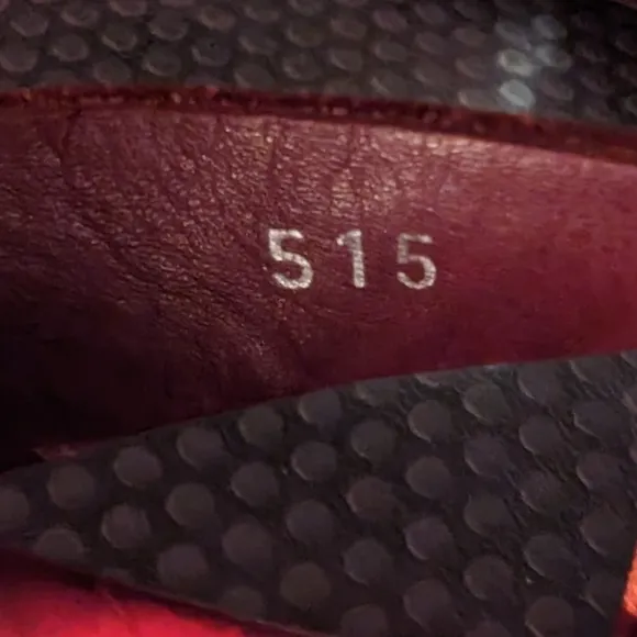 Brighton Laura 8 vintage cherry red leather thong sandals snakeskin&amp;silvertone