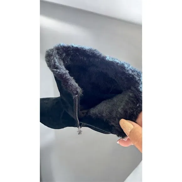 Brilliant Womens Ankle Suede Leather Zipper Winter &amp; Snow Boots - Size 8  ***Ite