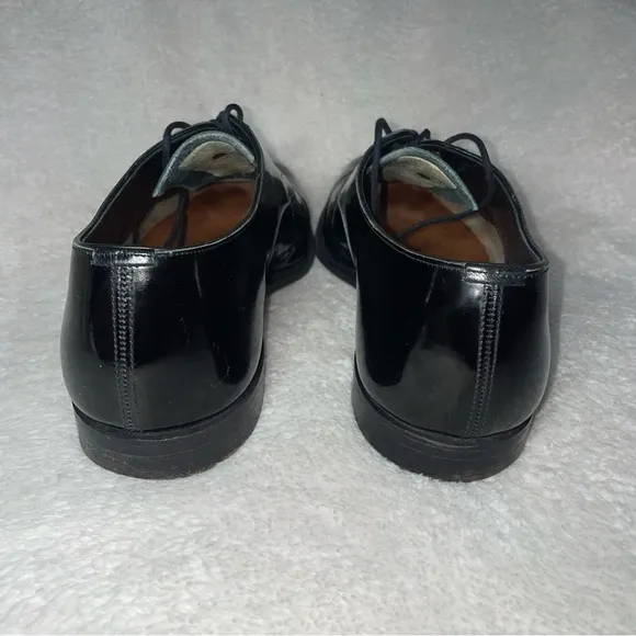 Brooks Brothers Crockett &amp; Jones Black Patent Leather Oxford Shoes Mens US 9.5