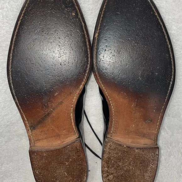 Brooks Brothers Crockett &amp; Jones Black Patent Leather Oxford Shoes Mens US 9.5