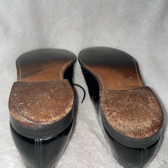 Brooks Brothers Crockett &amp; Jones Black Patent Leather Oxford Shoes Mens US 9.5