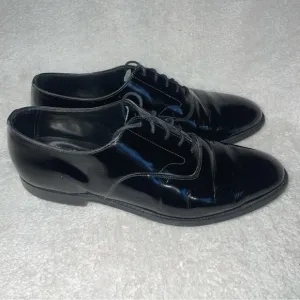 Brooks Brothers Crockett &amp; Jones Black Patent Leather Oxford Shoes Mens US 9.5