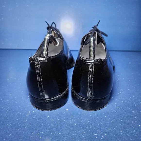 BROOKS BROTHERS ENGLISH BLACK PATENT LEATHER CURZON SHOES SIZE E.U. 41D/U.S. 8