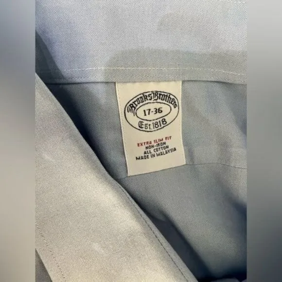 Brooks Brothers Extra-Slim Fit Dress Shirt in Blue