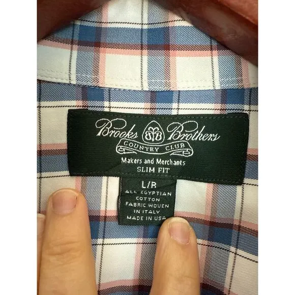 Brooks Brothers MAKERS Dress Shirt Egyption Cotton Slim Fit Dress Shirt USA
