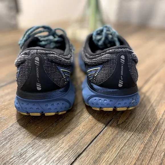 Brooks Ghost 13 Running Shoes Men's Size 10 Black Blue Nightlife 1103481D069