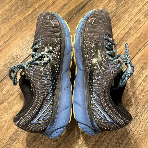 Brooks Ghost 13 Running Shoes Men's Size 10 Black Blue Nightlife 1103481D069