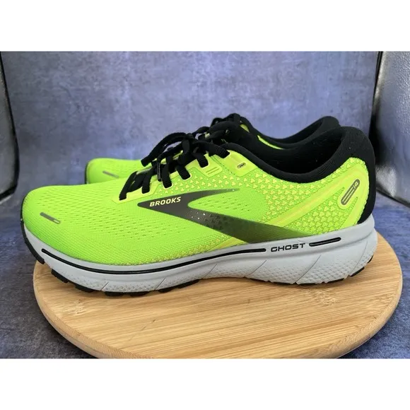Brooks Ghost 14 Shoes Mens Size 10 D Running Gym Walking Neon Green