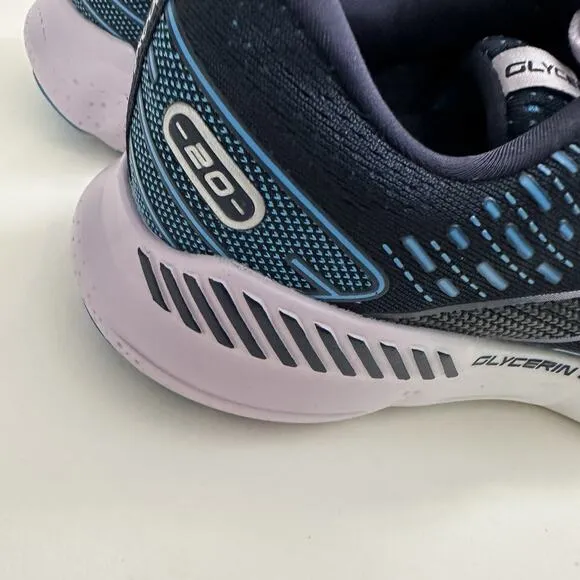 Brooks Glycerin GTS 20 Running Shoes Sneakers Womens SZ 9.5 D Wide Blue Purple