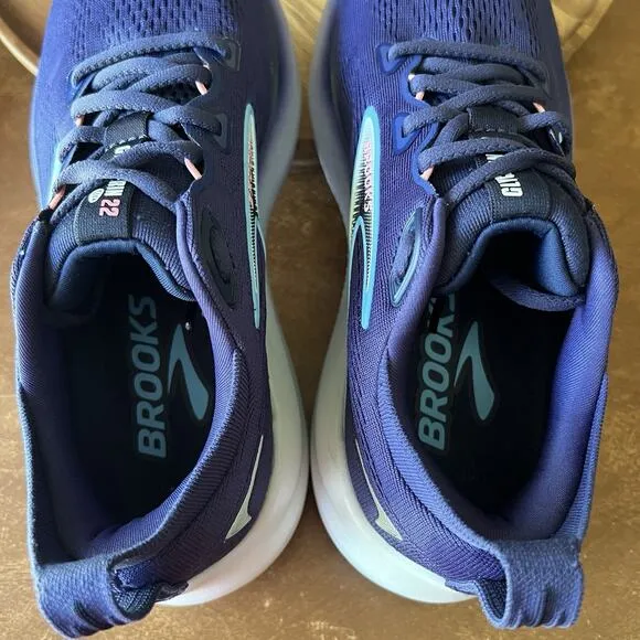 Brooks Glycerin GTS 22 Running Women’s 7 Blue Ribbon Peacoat Shoes Sneakers