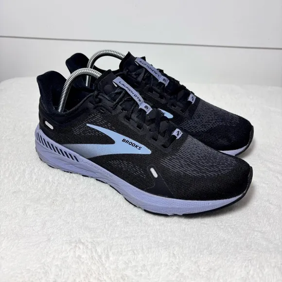 Brooks Launch GTS 9 Women's Shoes Running Walking Gym Black Blue Size 9.5'