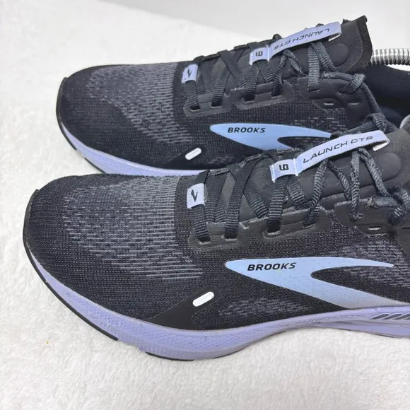 Brooks Launch GTS 9 Women's Shoes Running Walking Gym Black Blue Size 9.5'