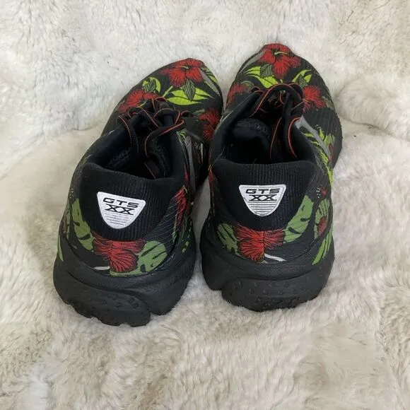 Brooks Men's Adrenaline Black Floral GTS 20 Tropical Running Shoes Size 10.5