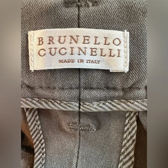 Brunello Cucinelli Mid Rise Straight Leg Pants Charcoal 8 Medium Gray Designer