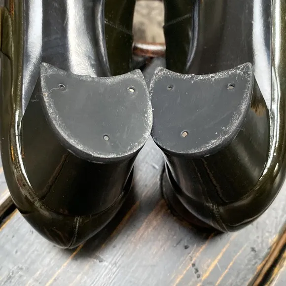 Bruno Magli Patented Leather Mary Jane Heels in Deep Green