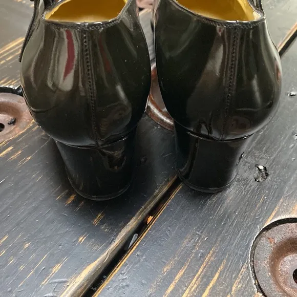 Bruno Magli Patented Leather Mary Jane Heels in Deep Green
