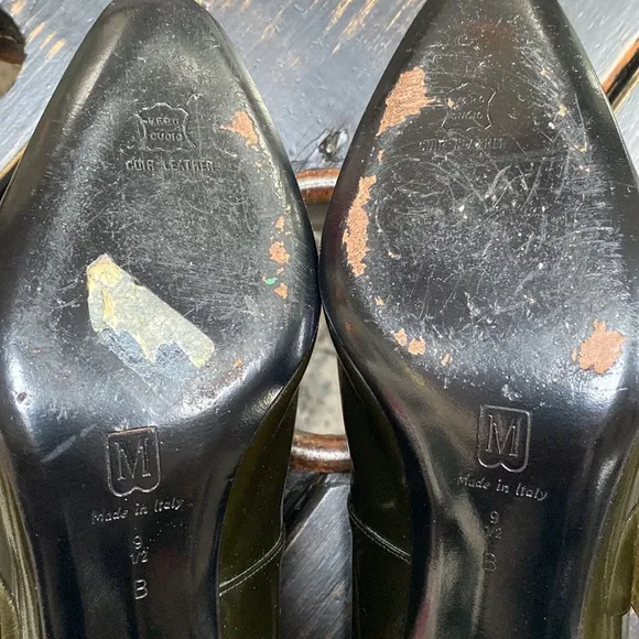 Bruno Magli Patented Leather Mary Jane Heels in Deep Green