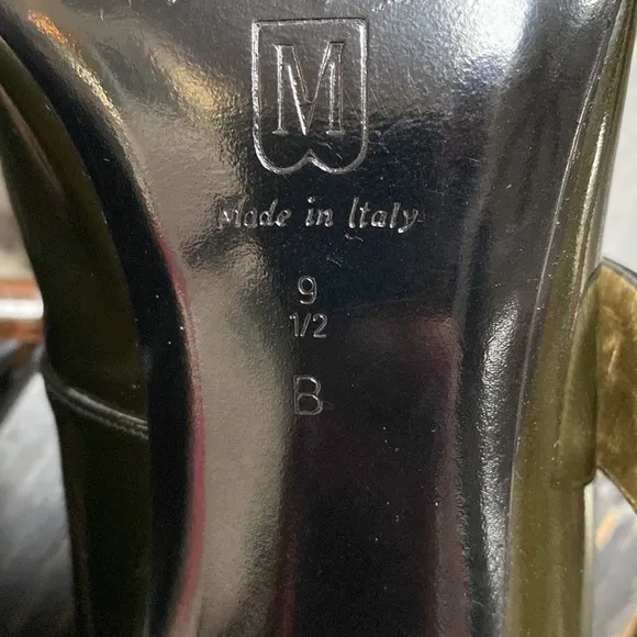 Bruno Magli Patented Leather Mary Jane Heels in Deep Green