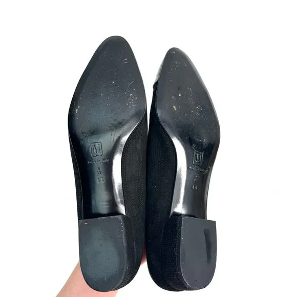 Bruno Magli Suede Black Cap Toe Low Heels Pumps Shoes Size 8.5 AA