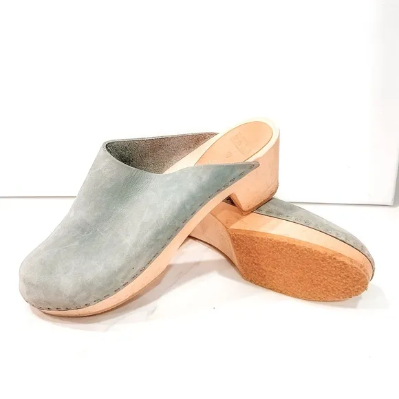Bryr $320 NWOB Women’s Gabe Special Order Blue Clog 10 Leather Suede EU40 Worker