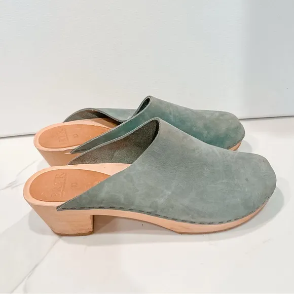 Bryr $320 NWOB Women’s Gabe Special Order Blue Clog 10 Leather Suede EU40 Worker