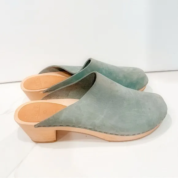 Bryr $320 NWOB Women’s Gabe Special Order Blue Clog 10 Leather Suede EU40 Worker