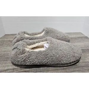 Buffeet Size 10 Women's Quartz Dove Gray Cozy Fuzzy Slippers Warm Memory Foam