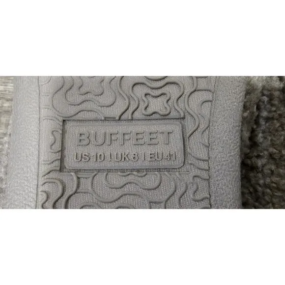 Buffeet Size 10 Women's Quartz Dove Gray Cozy Fuzzy Slippers Warm Memory Foam