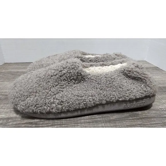 Buffeet Size 10 Women's Quartz Dove Gray Cozy Fuzzy Slippers Warm Memory Foam