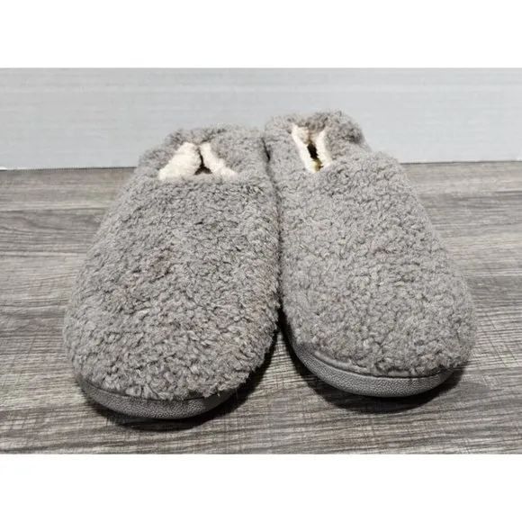 Buffeet Size 10 Women's Quartz Dove Gray Cozy Fuzzy Slippers Warm Memory Foam