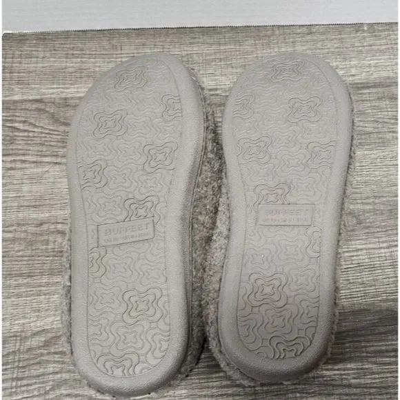 Buffeet Size 10 Women's Quartz Dove Gray Cozy Fuzzy Slippers Warm Memory Foam