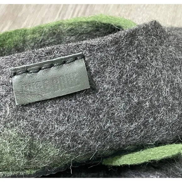 Bure Bure Handmade Felted Wool ENVELOPE Slippers for Women Felted Gray Green 8