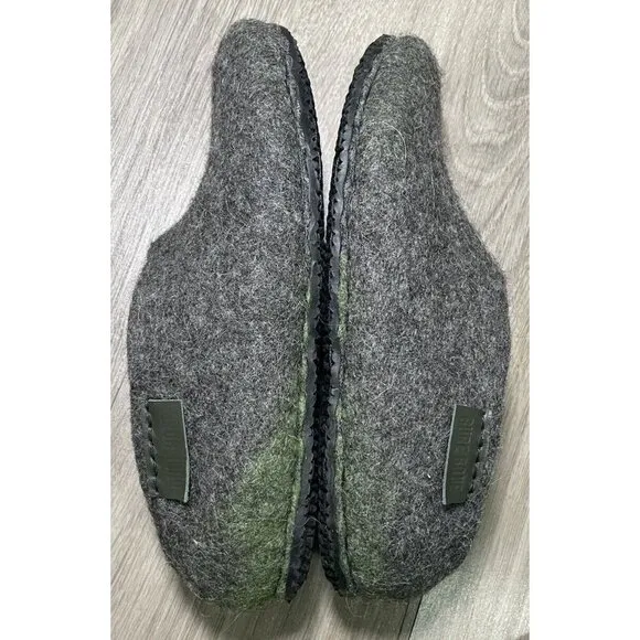 Bure Bure Handmade Felted Wool ENVELOPE Slippers for Women Felted Gray Green 8