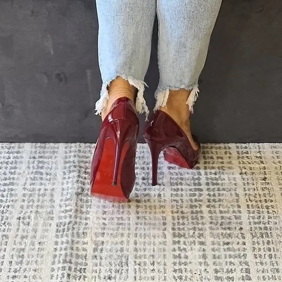 Burgundy Red Patent  Christian Louboutin Size 6.5EU