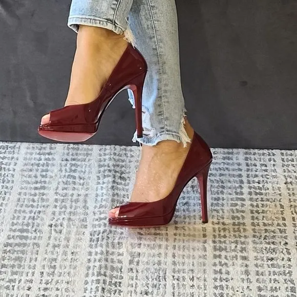 Burgundy Red Patent  Christian Louboutin Size 6.5EU