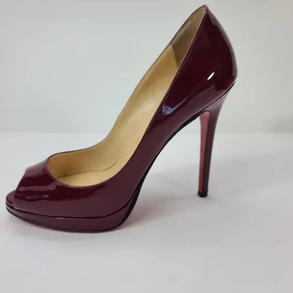 Burgundy Red Patent  Christian Louboutin Size 6.5EU