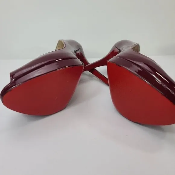 Burgundy Red Patent  Christian Louboutin Size 6.5EU