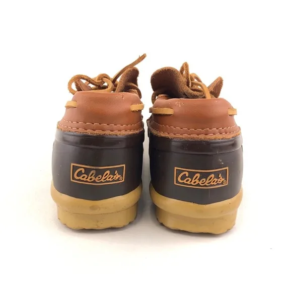 Cabela's Brown Leather Rubber Duck Rain Boots 11