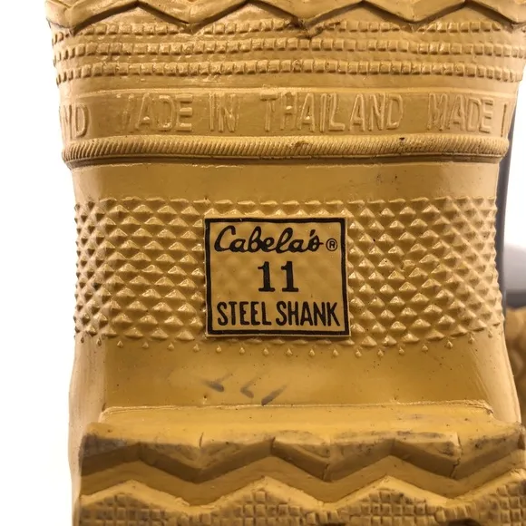 Cabela's Brown Leather Rubber Duck Rain Boots 11