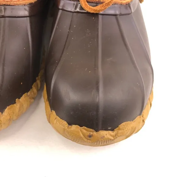 Cabela's Brown Leather Rubber Duck Rain Boots 11