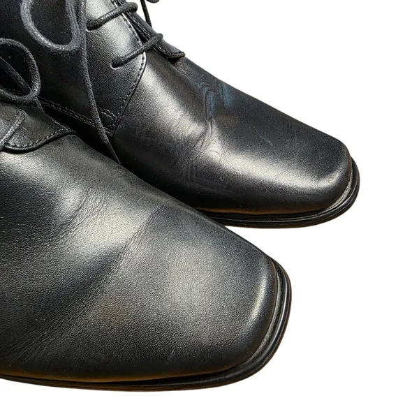 Calden K5655 Rising Elevator Oxford Shoes, Black, Leather Upper Mens Size 7.5