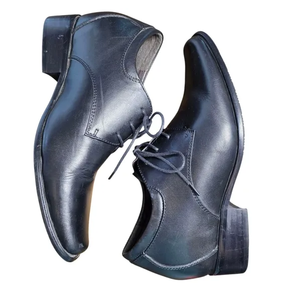Calden K5655 Rising Elevator Oxford Shoes, Black, Leather Upper Mens Size 7.5