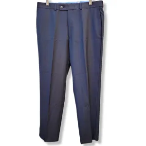 Calvin Klein Black Stripe‎ Slim Fit Hipped Seam Pockets, Men's Wool Dress Pants