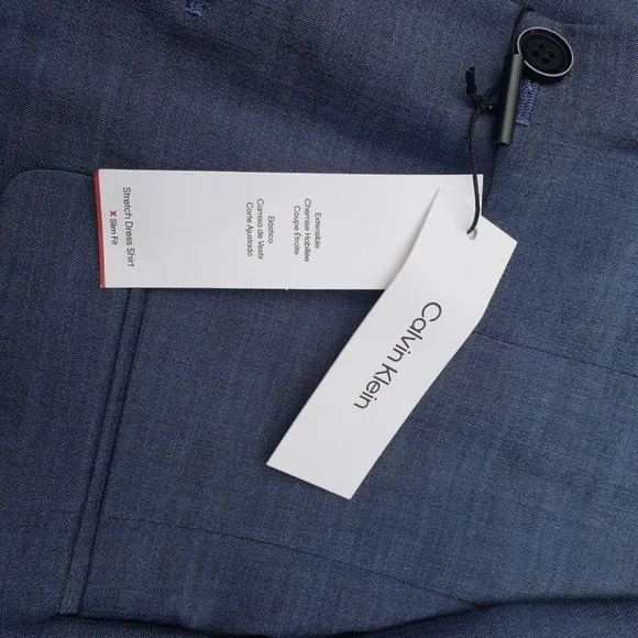 Calvin Klein Gray Blazer Youth Boy's Size 16R Slim Fit Stretch Dress Shirt NEW